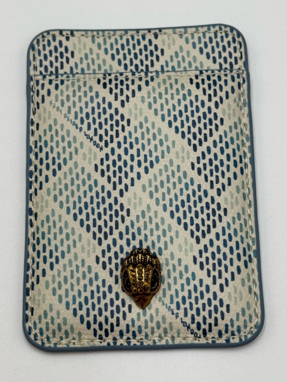 Kurt Geiger London Blue & White Monogram Phone Sticker Card Holder – Eagle Head - Picture 2 of 4